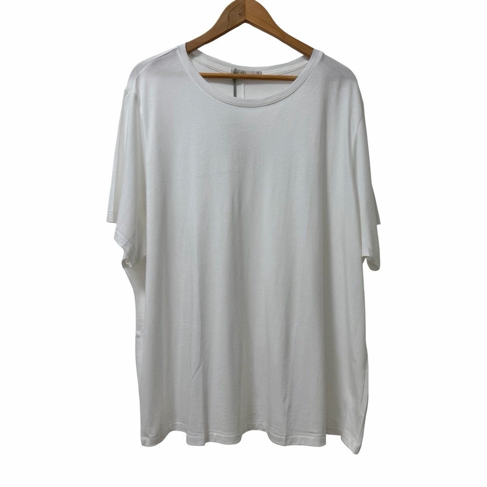 Barefoot Dreams Malibu Womens T Shirt Size 3X White Lounge Closet Staple NEW